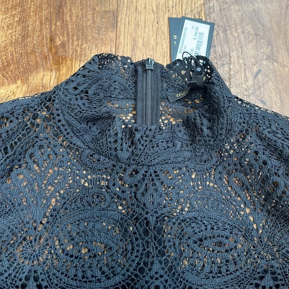 NWT Maje Woman’s Black Izona Lace Detail Romper Accents Size 36/US 4 - Picture 5 of 10